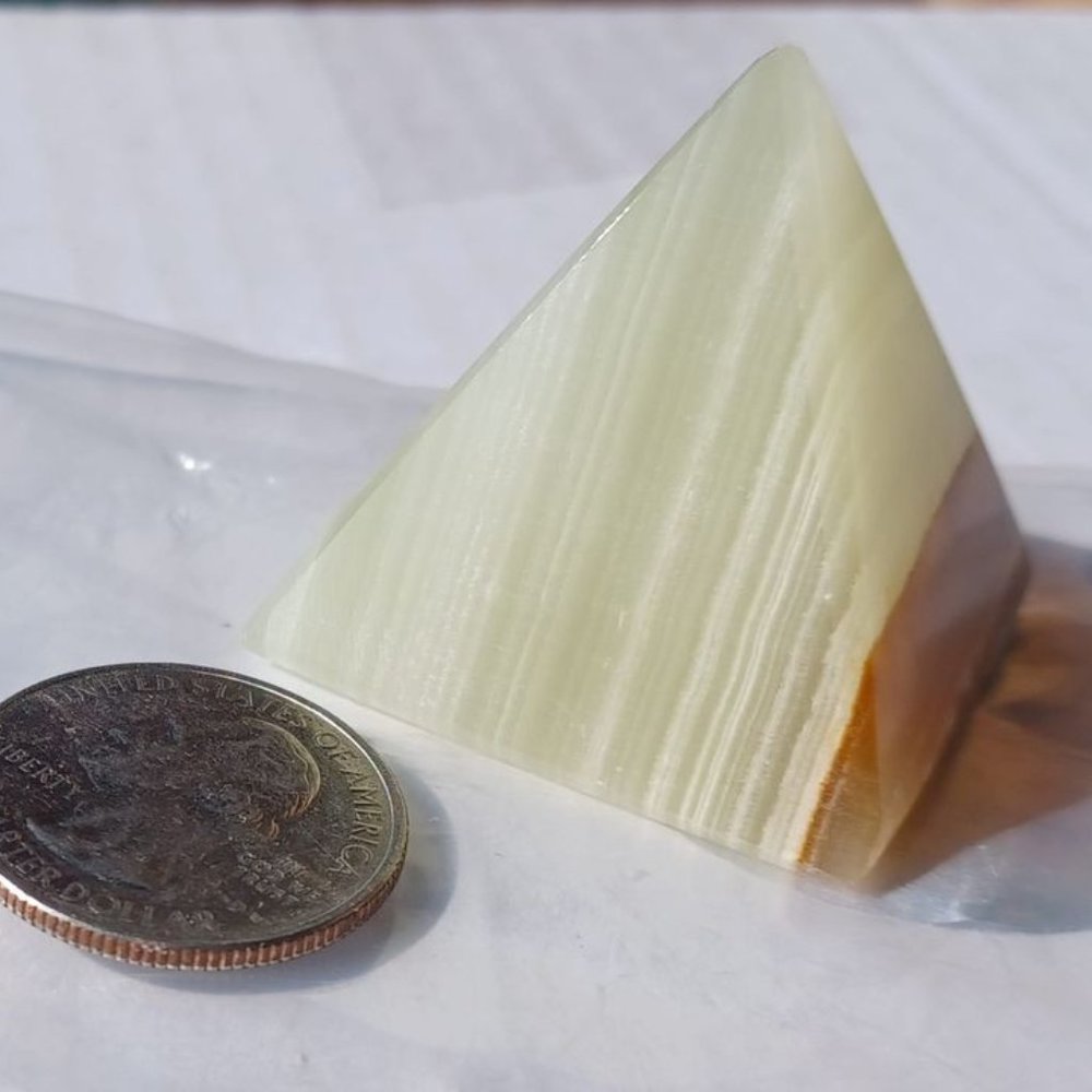 Natural Banded Green Onyx Pyramid